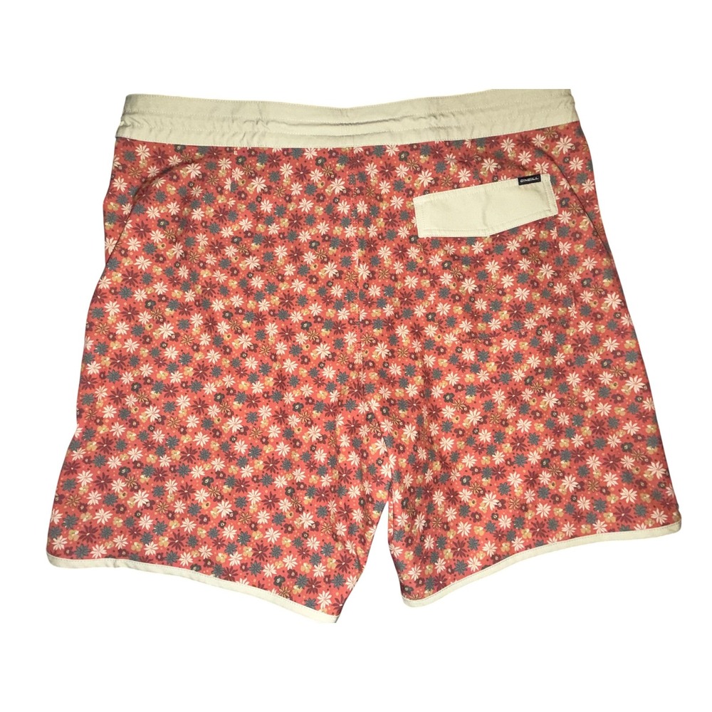 O'Neill Mens Cruzer Scallop 18 Board Shorts Orange Floral Hyperfreak Size 38 NEW - Picture 3 of 7